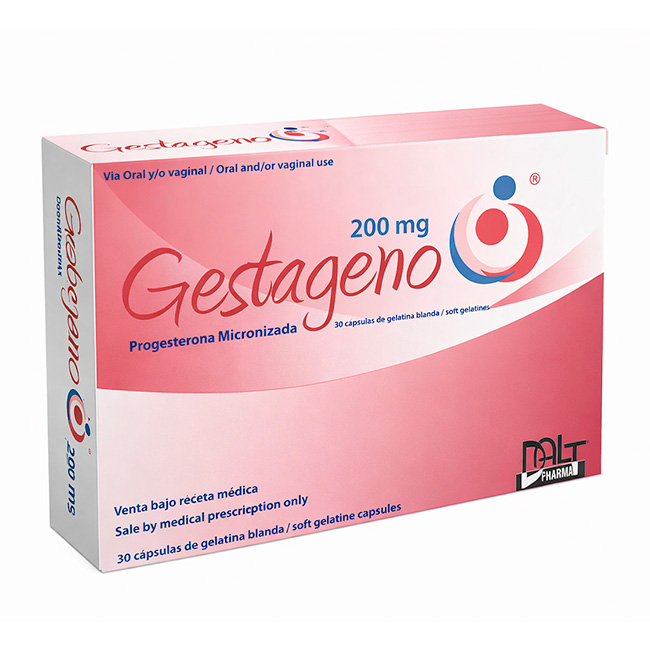 Gestageno 200mg – Progesterona Micronizada | 30 Cápsulas Blandas