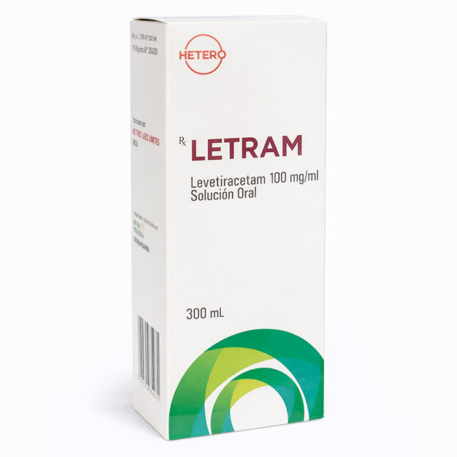 LETRAM Levetiracetam 100mg/mL Solución Oral Frasco de 300mL