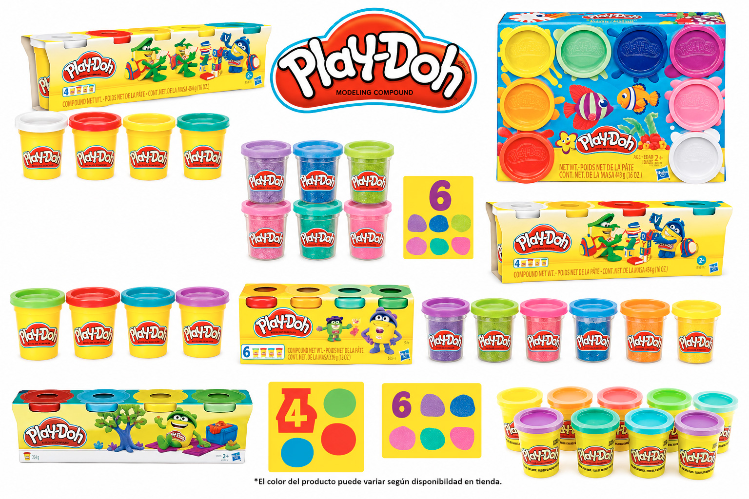 Play-Doh Plastilina Infantil y Masa Moldeable – Sets Creativos de Colores para Niños