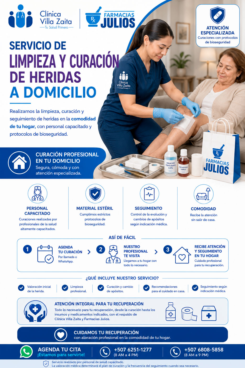 Servicio de Limpieza y Curación de Heridas a Domicilio