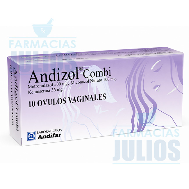 Andizol Combi – Metronidazol + Miconazol + Ketanserina | 10 Óvulos