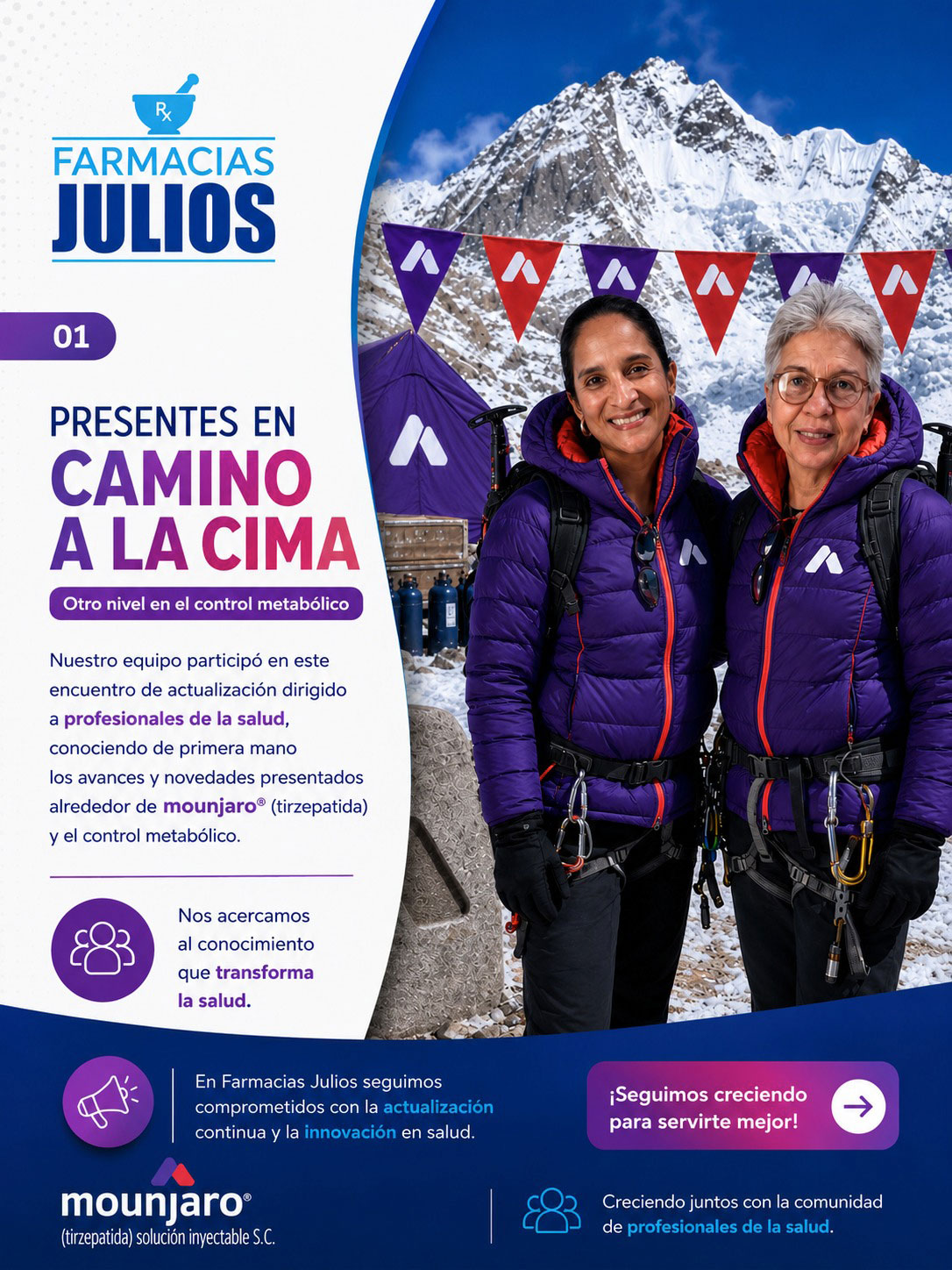 Farmacias Julios presente en Camino a la Cima, encuentro sobre Mounjaro y control metabólico en Panamá