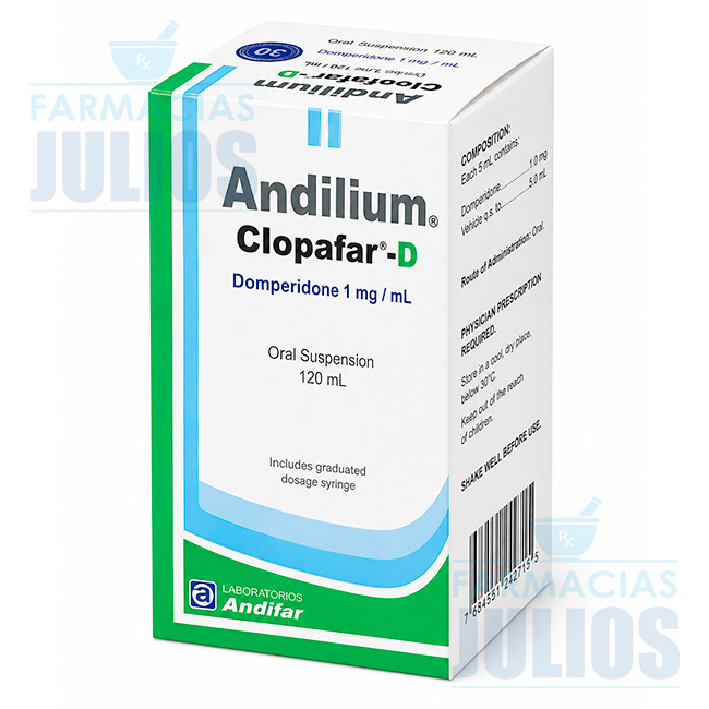 Andilium Clopafar-D Domperidona 1 mg/mL 120 mL | Panamá