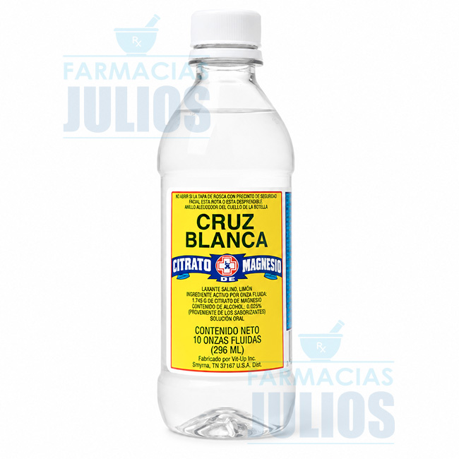 Cruz Blanca Purgante Citrato de Magnesio 296 mL – Laxante Salino Oral