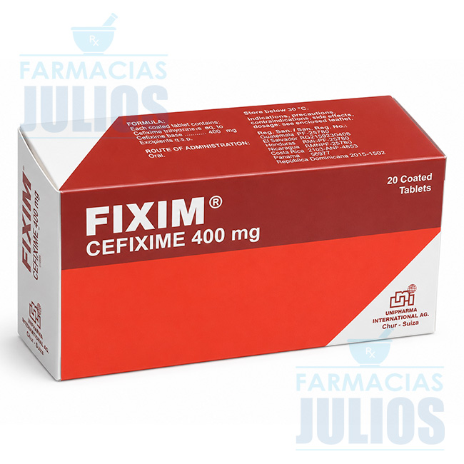 Fixim® Cefixima 400 mg Tabletas | Antibiótico Oral de Tercera Generación