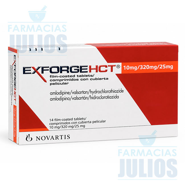 Exforge HCT® 10 mg/320 mg/25 mg – Comprimidos – Novartis