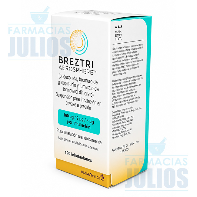 Breztri Aerosphere 160/9/5µg – 120 Inhalaciones | AstraZeneca