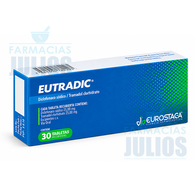 Eutradic® Diclofenaco 25mg + Tramadol 25mg – Tabletas Recubiertas