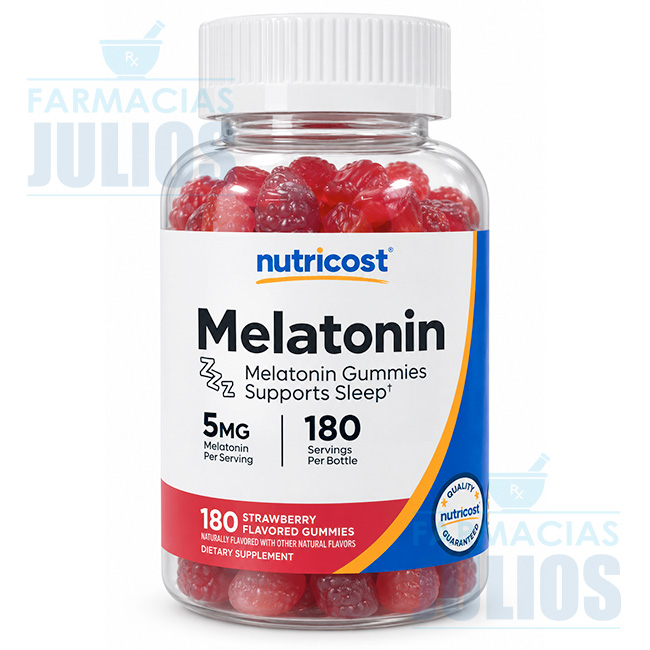 Nutricost Melatonin 5mg – 180 Gomitas Sabor Fresa